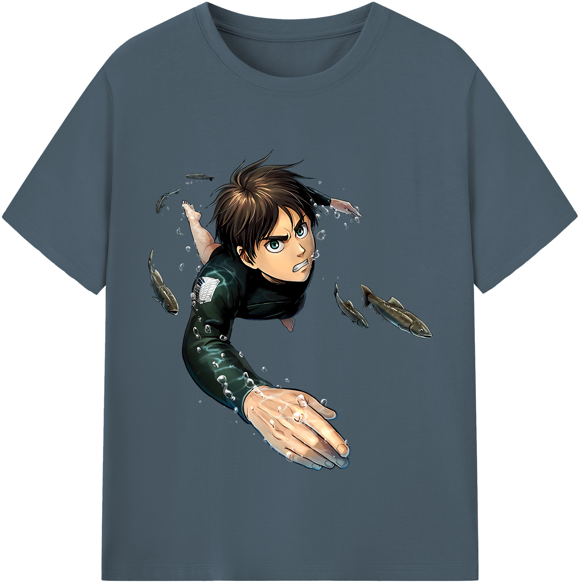 （画像用） 進撃の巨人 エレン･イェーガー Attack on Titan Eren Jäger 綿100％半袖Tシャツ（フロントプリント）